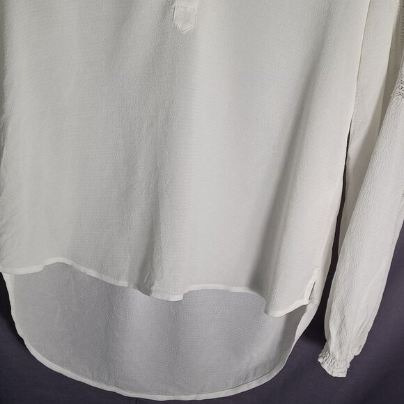Veronica Beard Blouse Womens Size 2 Lace Ivory Quiet Luxury Feminine Hi Low - Picture 4 of 9